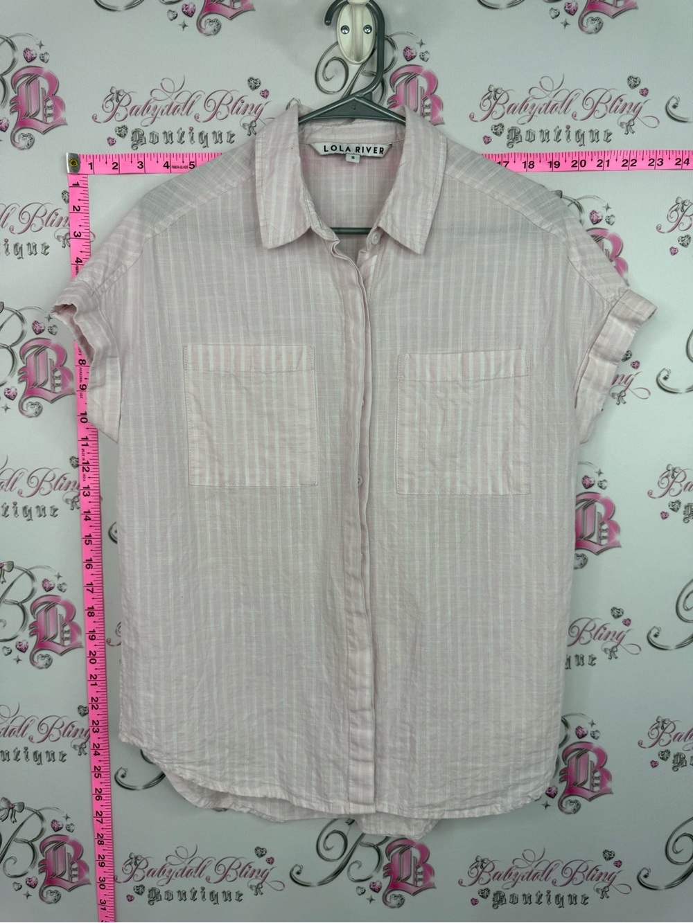 Lola River shirt Light Pink Short-Sleeve Button Shirt
